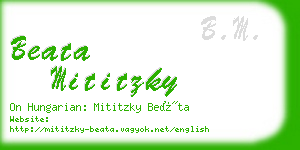 beata mititzky business card